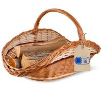 Creative Home Cesta grande de ratán para leña, 67 x 41 x 43 cm, marrón