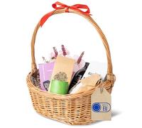 Creative Home Cesta Pascua de Mimbre Grande Ovalada con Asa 37x30x37cm | (+/- 1 cm) | Regalo Picnic Plantas Almacenaje Decoración Semana Santa | Tejida a Mano | Color Natural | Multiuso y Duradera