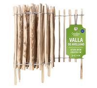Creative Home Valla de Madera de Avellano | 60 cm de Altura y 5 m de Largo | Valla Enrollable | Espaciado entre Listones 3-4 cm | Ideal para Bordes de Flores | Cerca de Jardín de Madera de Nogal