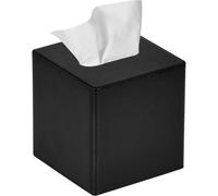 Creative light luxury tissue box square high-end tissue tube napkin roll paper box paper tube (black)