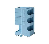 Creative Nordic - Carro pequeño con ruedas de almacenamiento para sala de estar y sofá, diseño elegante azul, ideal para decoración del hogar