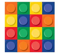 Creative Party Building Blocks Servilletas de papel para almuerzo, 13 pulgadas, 16 unidades.