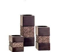 Creative Scents Dublin Brown - Juego de 3 portavelas para decoración de Mesa, Centro de Mesa para Sala de Estar, Comedor, decoración de Mesa de café para Chimenea, Entrada o baño