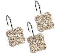 Creative Scents Juego de 12 Anillos para Cortina de Ducha, 100% Libres de óxido, para Barra de Cortina de Ducha de baño, colección Victoria (Beige)