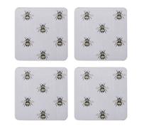 Creative tops bee print pack of 4 premium coasters