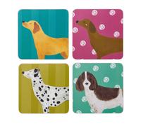 Creative tops dog print pack of 4 premium coasters