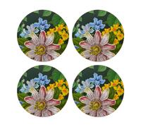 Creative tops floral pack of 4 premium round coasters