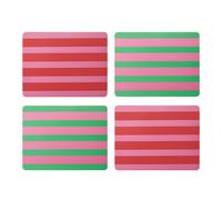 Creative tops stripe print juego de 4 manteles individuales rectangula