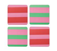 Creative tops stripe print pack of 4 premium coasters