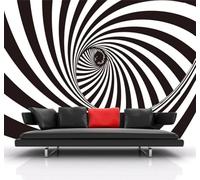 Creatividad Blanco Y Negro Líneas Irregulares Espirales Y Remolinos 3D Papel Pintado Pared Fácil Instalación Oficina Sala Estar Sofá Dormitorio TV Fondos Decoración-250cm×170cm