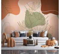 Creativo Colorido Motivos Líneas Plantas 3D Papel Pintado Pared Fácil Instalación Oficina Sala Estar Sofá Dormitorio TV Fondos Decoración-150cm×105cm