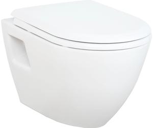 Creavit Design: Inodoro de cerámica con tapa de cierre suave, tipo suspendido, para baño, color blanco