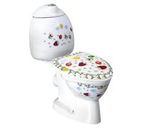 Creavit KID, inodoro y bidé combinados para niños, conexión horizontal, con impresión de color