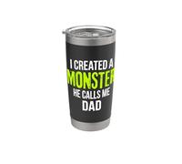 Creé un monstruo que me llama papá Vintage Sunset Funny Vaso térmico de acero inoxidable de doble pared