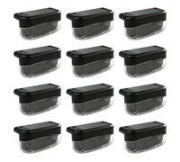 CREECHWA Luces Solares Exterior LED para Jardín y Terraza - 12 Pack de Lámparas Solares para Escaleras, Vallas y Patios, Impermeable, Encendido Automático, Blanco Frío, Instalación Fácil sin Cables
