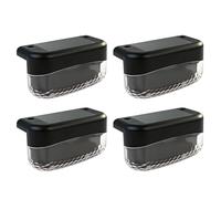 CREECHWA Luces Solares Exterior LED para Jardín y Terraza - 4 Pack de Lámparas Solares para Escaleras, Vallas y Patios, Impermeable, Encendido Automático, Blanco Frío, Instalación Fácil sin Cables