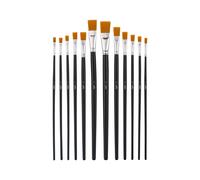 CRELANDO® Set de pinceles (Pincel plano 12 uds.)