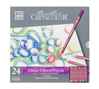 CRETACOLOR Karmina, lápices de artista resistentes al agua, 24 lápices de color, diseño hexagonal, para dibujar y pintar, material de artista, lápices de color, en estuche metálico