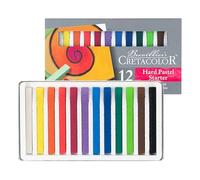 CRETACOLOR Pastel Starter, surtido, caja de 12, tizas de acuarela, cara ancha para trabajos de gran superficie, bordes para trabajos de detalle, combinables y difuminables