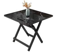 CREVICOSTA QUALITY MARK MARCAS DE CALIDAD - Mesa Cuadrada Plegable Moldeada por inyección de 60 x 60 x 50 (Marmol Negro)