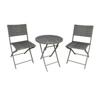 CREVICOSTA QUALITY MARK MARCAS DE CALIDAD Set TERRAZA Mimbre PLS 3 PCS Sansa Gris