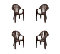 CREVICOSTA QUALITY MARK MARCAS DE CALIDAD - Silla OFIR - Lote de 4 Sillas de Resina. 85 x 57 x 54 cm (Chocolate)