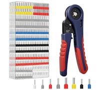 Crimpadora 0.08-10mm² con 1200 pcs Terminales Eléctricos, alicates para Prensar, Crimpadora Terminales Cables Electricos Alicates Electricista