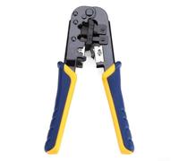 Crimpadora de cables de red RJ45 RJ11 RJ12 pelacables herramienta 3 en 1 | Tira de crimpado, compatible con RJ45/RJ12/RJ11, pelado ajustable, construcción de acero para conectores 8P8C 6P6C 6P4C