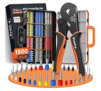 Crimpadora Terminales Electricos, Kit Profesional con 1500 Terminales y Maletín, Alicate de Crimpar con Trinquete Ahorrador 0.08-16mm² para Electricistas