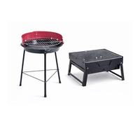 CRISCOLOR Barbacoa de Carbón Plegable Portátil Parrilla BBQ de Mesa Acero Resistente, Ideal Camping, Balcón y Exterior