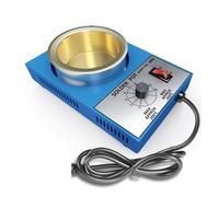 Crisol de mano 150W/300W, horno fusión estaño con temperatura ajustable, herramientas desoldar y soldadura electrónicas portátiles,Norma industrial(Red Silver Tone)
