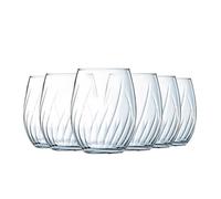 Cristal D'Arques Vasos de Agua de Cristal Swirly 36 cl Juego de 6