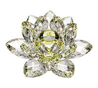 Cristal de loto, piedras de flor de loto de cristal, esferas de Feng Shui, decoración del hogar, recuerdos de boda (amarillo, 80 mm)
