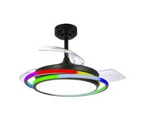 CRISTALRECORD Ventilador LED Antila Mini RGB Negro 45W 4500Lm CCT Dim