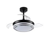 CRISTALRECORD Ventilador LED aspas retráctiles Lander Mini Negro 46W 5520 Lm CCT