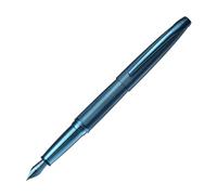Cross 886-45FJ Pluma Estilográfica ATX Plumín Punto Fino Cepillado con Grabado de Diamante y Detalles PVD, Azul Oscuro