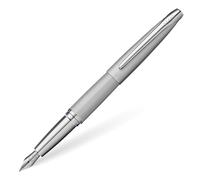 Cross 886-46MJ Pluma Estilográfica ATX Plumín Punto Medio Cepillado con Grabado de Diamante y Detalles PVD, Gris Titanio
