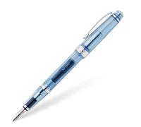 Cross Bailey Light Translucent - Pluma estilográfica (XF de acero inoxidable, incluye cartucho de tinta negra 8921, paquete de regalo), color azul marino y cromo
