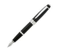 Cross Bailey - Pluma estilográfica ( incluye cartucho de tinta negra, lacado con brillo, plumín tamaño medio), Negro