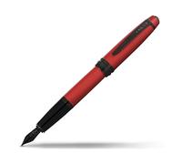 Cross Bailey - Pluma estilográfica (lacado en color rojo mate, con atributos PVD, color negro pulido, punta extra fina