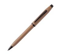 Cross Century II - Bolígrafo (trazos M, tinta negra, incluye caja de regalo), color beige y negro PVD