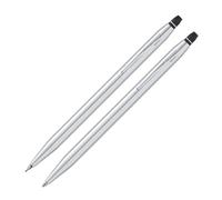 Cross Click Chrome - Juego de regalo de bolígrafo y lápiz, juego de instrumentos de escritura de lujo para escribir sin esfuerzo, bolígrafo y lápiz de punta de 0,5 mm, recargable, accesorio elegante