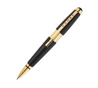 Cross - Bolígrafo roller Edge negro mate con cita PVD dorada