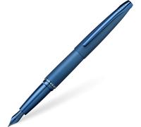 Cross 886-45FJ Pluma Estilográfica ATX Plumín Punto Fino Cepillado con Grabado de Diamante y Detalles PVD, Azul Oscuro