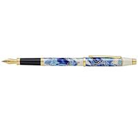 Cross Wanderlust Malta w/Gold Plated Appointments and Stainless Steel Medium Nib Fountain Pen