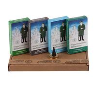 Crottendorfer - Pack Set de Conos de Incienso (aroma de abeto, aroma de Navidad de los Montes Metálicos, sueños de invierno y musgo del bosque, en caja de regalo con cuenco de latón (4 x 24 unidades)
