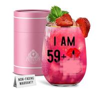 CROWNLY CRYSTAL® Regalo Copas De Vino Personalizadas Mujer Cumpleaños Copas Gin Tonic Madre Jubilación