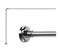 Croydex, Barra extensible en forma de L para la cortina de la ducha,plateado, 74 x 140/260 cm