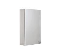Croydex Carra - Armario de Pared para baño con Espejo, Puerta de Acero Inoxidable, Mango Cromado para Evitar Huellas Dactilares, Apertura de 90°, Totalmente montado y Todas Las Fijaciones Incluidas,
