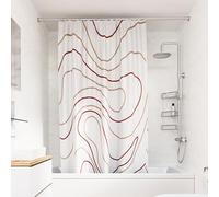 Croydex Cortina de Ducha con diseño de Remolino Rosa, 100% poliéster, Dobladillo Pesado, Lavable a máquina y recubierta con Proseal para repelencia al Agua, 1800 x 1800 mm